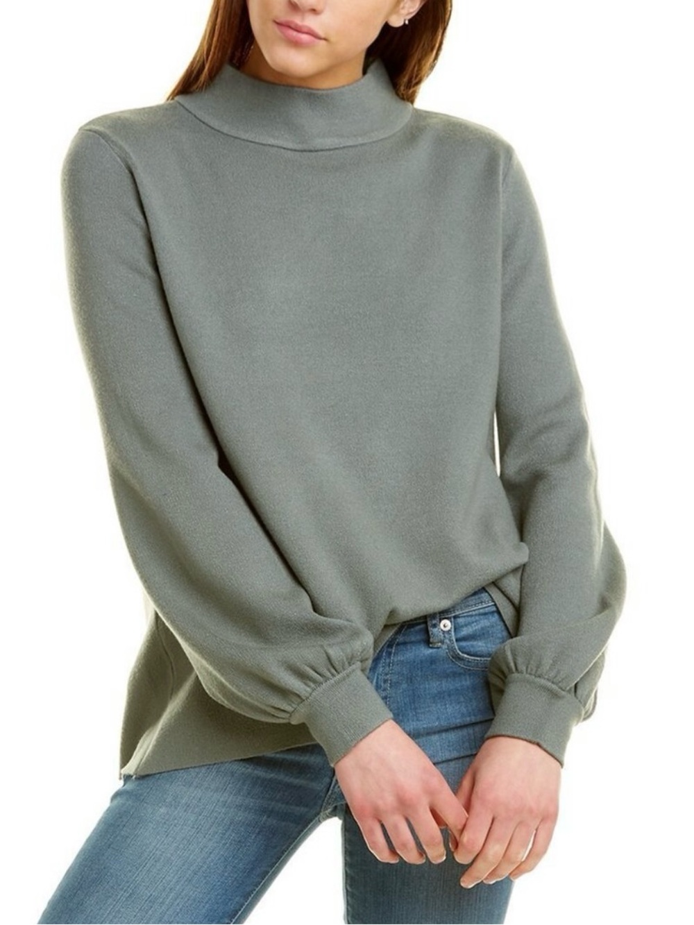 Fate Sage Green Mock Neck Sweater Size Large